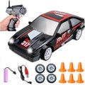 Toyota AE86 RC Drift Remote Control Car – LED Lights Cars, Rechargeable Racing Car, Drifting Tires, 2.4GHz, Ideal Birthday Gift for Boys, Girls, Kids & Adults -:24 Scale, 15Kmph High-Speed, 4WD,