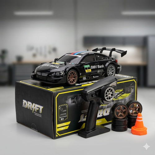 RC Drift Kart NightStorm 4WD | 1:16 Scale RC Drift Car |  30km/h | LED Headlights | Midnight Black Edition