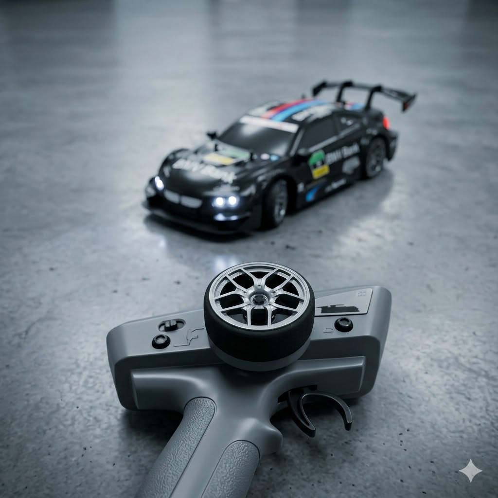 RC Drift Kart NightStorm 4WD | 1:16 Scale RC Drift Car |  30km/h | LED Headlights | Midnight Black Edition