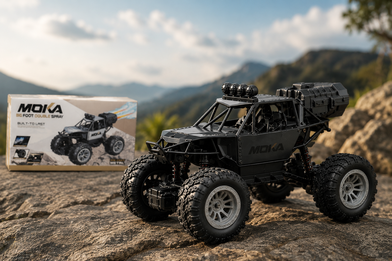 RC Drift Kart TerrainBeast 4WD | Off-Road RC Monster Truck |  Metal Body | Big Foot Rock Crawler | Black Edition